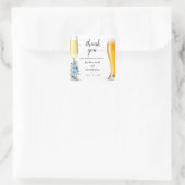 Blauwe boho chique bubbels en brouwsels Dank u bru Vierkante Sticker (Tas)