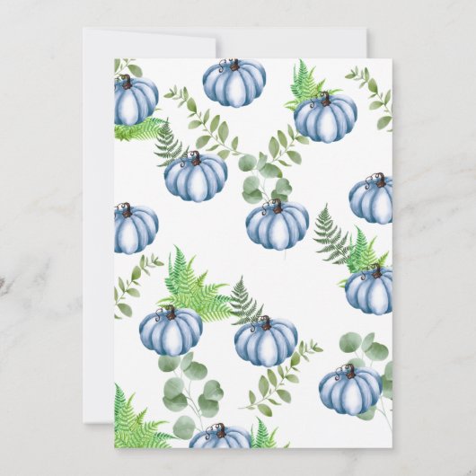 Blauwe Boho een kleine pompoen is onderweg Kaart (Achterkant)