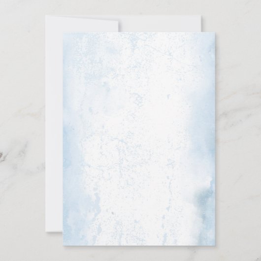 Blauwe Boho Floral Elegant & Chic Wedding Kaart (Achterkant)