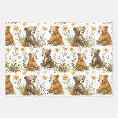 Blauwe boho kip kwekerij naadloos patroon inpakpapier vel (Voorkant 3)