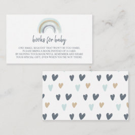 Blauwe Boho Regenboog Boeken voor Baby Insteek Enc Informatiekaartje
