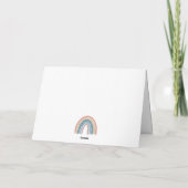 Blauwe Boho Regenboog Watercolor Bedankkaart (Achterkant)