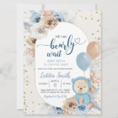 Blauwe boho wacht op baby shower uitnodiging (Voorkant)