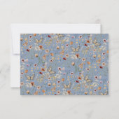 Blauwe Boho Wildbloem Advieskaart Kaart (Achterkant)