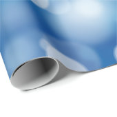 Blauwe Bokeh feestverlichting Cadeaupapier (Rol Hoek)