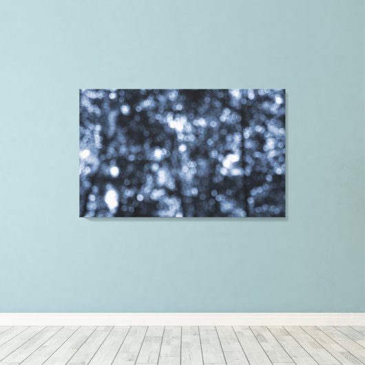Blauwe Bokeh Wrapped Canvas (Insitu (Houten vloer))
