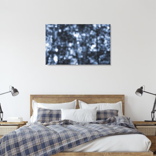 Blauwe Bokeh Wrapped Canvas (Insitu (Slaapkamer))