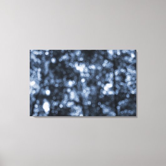 Blauwe Bokeh Wrapped Canvas (Voorkant)