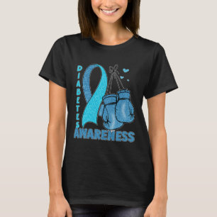 Blauwe Bokshandschoenen Lint Diabetes Bewustzijn 2 T-shirt