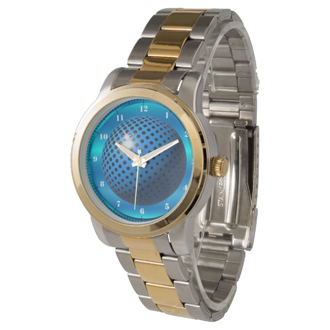 Blauwe Bol Horloge (Gekanteld)