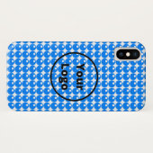 Blauwe bolcirkels patroon op wit Case-Mate iPhone case (Achterkant (horizontaal))
