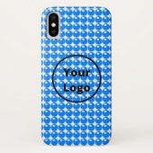 Blauwe bolcirkels patroon op wit Case-Mate iPhone case (Achterkant)