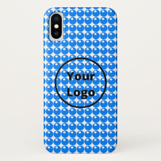 Blauwe bolcirkels patroon op wit Case-Mate iPhone case (Achterkant)