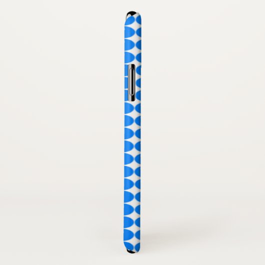 Blauwe bolcirkels patroon op wit Case-Mate iPhone case (Achterkant / rechts)