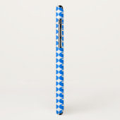 Blauwe bolcirkels patroon op wit Case-Mate iPhone case (Achterkant/links)