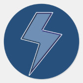 Blauwe Bolt Ronde Sticker (Voorkant)