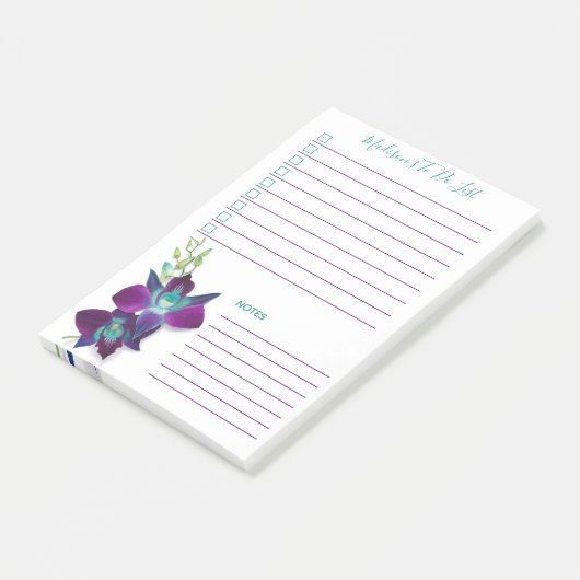 Blauwe Bom Dendrobium Orchid, gepersonaliseerd om  Post-it® Notes (Schuin)