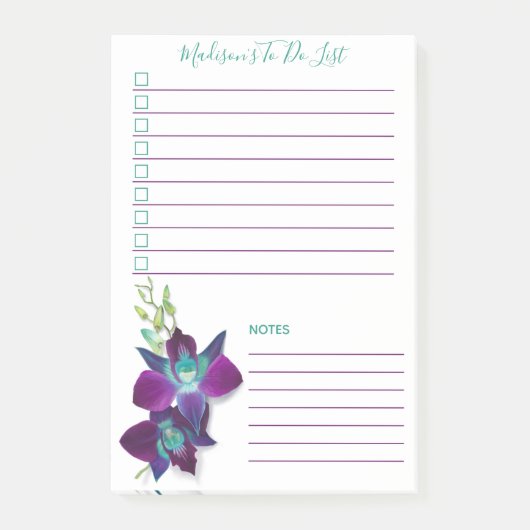 Blauwe Bom Dendrobium Orchid, gepersonaliseerd om  Post-it® Notes (Voorkant)