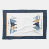 Blauwe Bomen Moderne Eenvoudige Kerstmis Vakantie  Theedoek (Horizontaal)