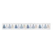 Blauwe Bomen Moderne Eenvoudige Kerstvakantie Grosgrain Lint (Voorkant)