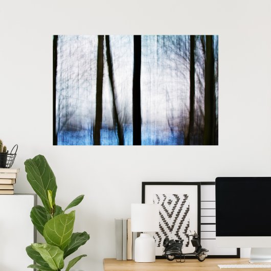 blauwe bomen poster (Thuiskantoor)