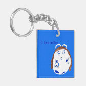 blauwe bonen tiener sleutelhanger (Voorkant Links)