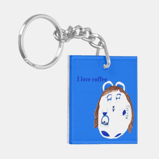 blauwe bonen tiener sleutelhanger (Voorkant Links)