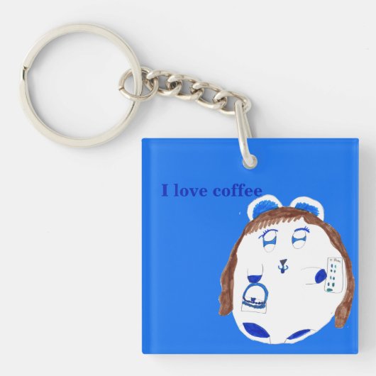 blauwe bonen tiener sleutelhanger (Voorkant)