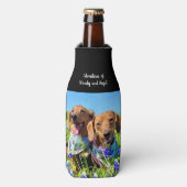 Blauwe Bonnet baby's Flesjeskoeler (Fles Voorkant)