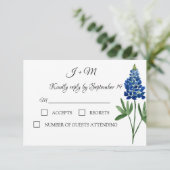 Blauwe Bonnets Blauwe Bloemen Texas bloemen Modern RSVP Kaartje (Staand voorkant)