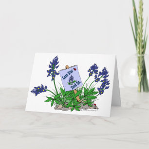 Blauwe Bonnets Wildbloemen Groeten van TEXAS Kaart