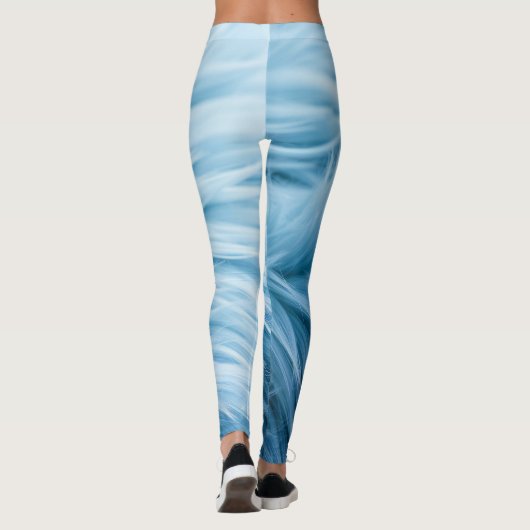 Blauwe bontprint leggings (Achterkant)
