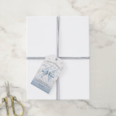 Blauwe Boog Baby Het is Koud Buiten Babyfeestje Cadeaulabel (Met Touw)