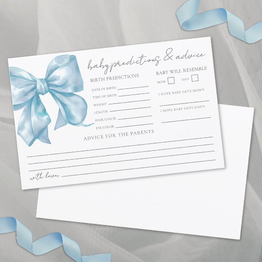 Blauwe Boog Baby Shower Advies Voorspellingen Kaar