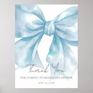 Blauwe Boog Baby Shower Bedankbord Poster