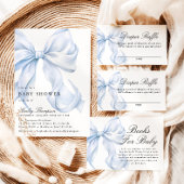 Blauwe Boog Baby Shower Coquette Boog Papieren Bor Papieren Bordje