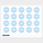 Blauwe boog baby shower partij gunst dank u sticke ronde sticker (Vel)