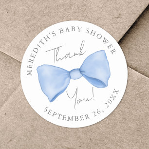 Blauwe Boog Baby Shower Ronde Sticker