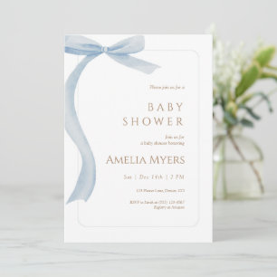 Blauwe Boog Baby Shower Uitnodiging Minimaal Water