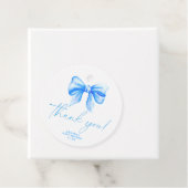 Blauwe boog bedankkaart bedankjes labels (In situ)