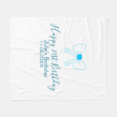 Blauwe boog blij 21e verjaardag naam datum meissty fleece deken (Voorkant (Horizontaal))