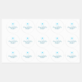 Blauwe boog blij 21e verjaardag naam datum meissty labels