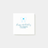 Blauwe boog blij 21e verjaardag naam datum meissty post-it® notes (Voorkant)