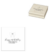 Blauwe boog blij 21e verjaardag naam datum meissty rubberstempel (Gestempeld)