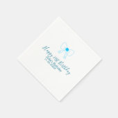 Blauwe boog blij 21e verjaardag naam datum meissty servet (Hoek)