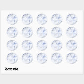 Blauwe Boog Bloem Bruidsdouche Sticker (Vel)