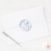 Blauwe Boog Bloem Bruidsdouche Sticker (Envelop)