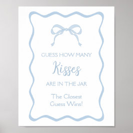 Blauwe Boog Bruidsdouche Raad hoeveel kusjes spel Poster