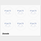 Blauwe Boog Bruiloft Ronde Sticker (Vel)