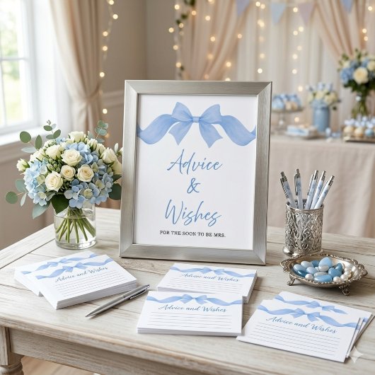 Blauwe Boog Bruiloftfeest Advies & Wensen Bord Poster
